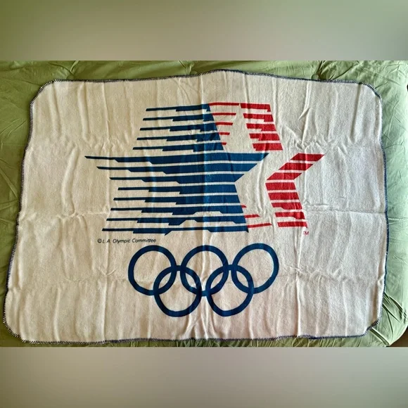 Olympic Blanket L.A. Olympic Committee New never used/washed Vintage 1980